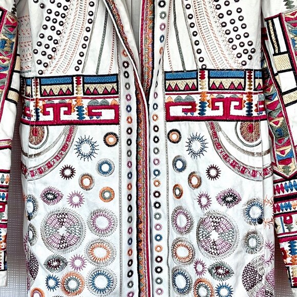 $635 Firm Vintage Y2k Johnny Was Embroidered Jacket Studded Biya Two Ten Ten … - Picture 4 of 16